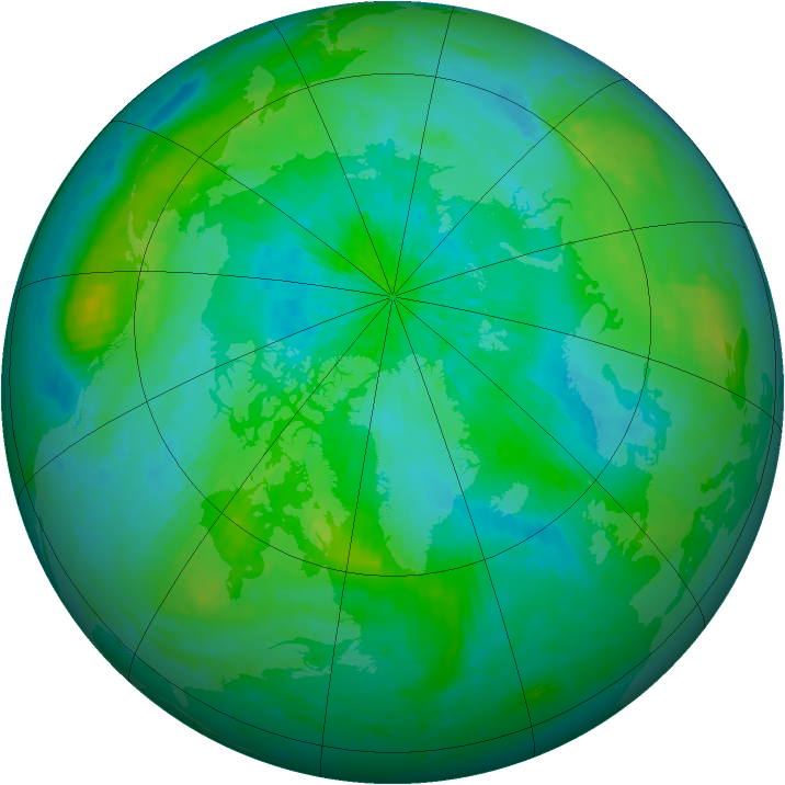 Arctic ozone map for 31 August 2001